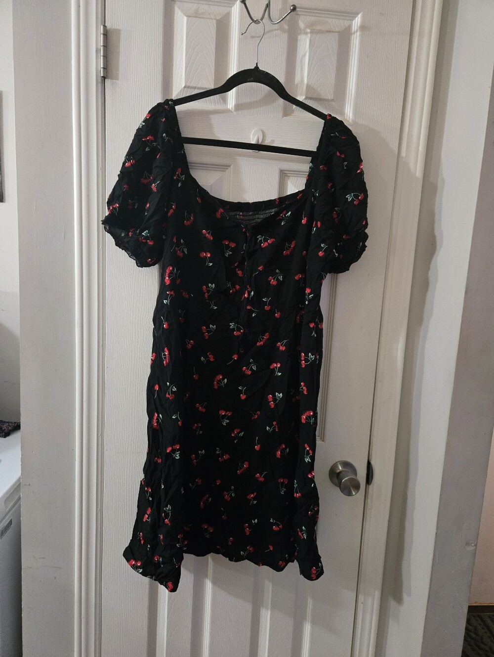 Nwt 22w black dress with cherry print